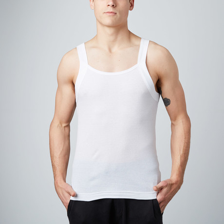 Square Neck Tank // White // Pack of 3