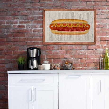 Historical Hot Dog // Framed Canvas Print