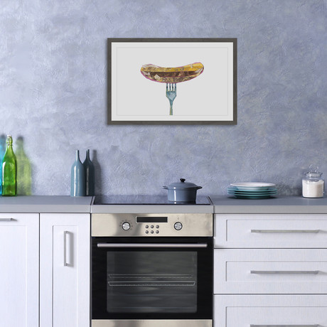 Forked Sausage // Framed Painting Print