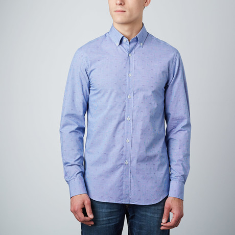 Woven Button-Down Collar Shirt // Blue