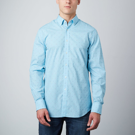 Woven Button-Down Collar Shirt // Teal