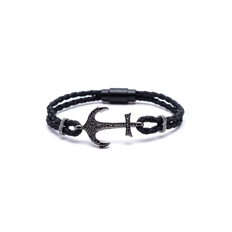 Anchor Cord Bracelet // Anthracite