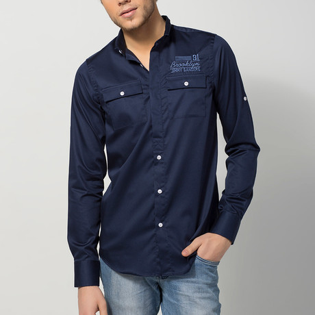 Julian Long-Sleeve Shirt // Navy Blue