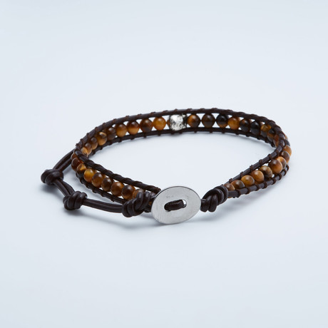 Tide Tiger Eye + Leather Bracelet