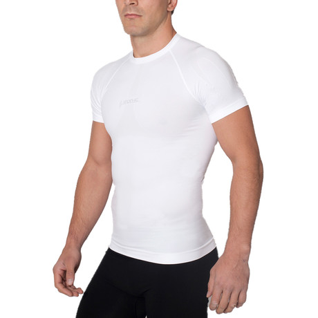 Iron-ic // Short-Sleeve Athletic Shirt // White