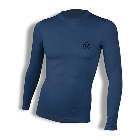 Vivasport // Long-Sleeve V-Neck Athletic Shirt // Blue