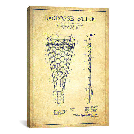 Lacrosse Stick Patent Blueprint // Vintage