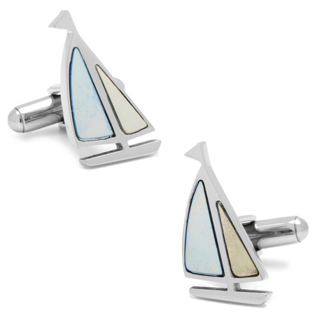 Mother of Pearl Sailboat Cufflinks