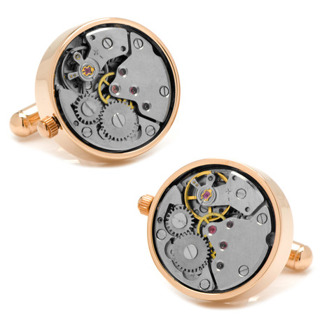 Watch Movement Cufflinks // Rose Gold