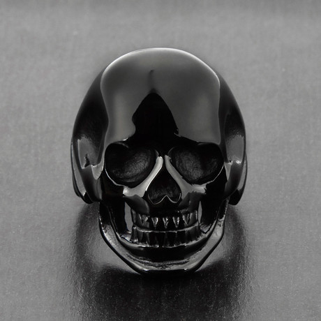 Skull Ring //Black IP Polished Stainless Steel