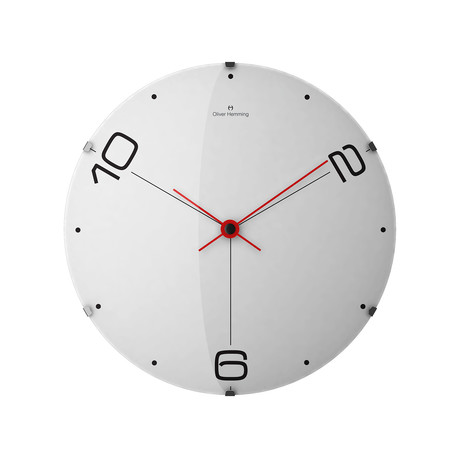 Domed Glass Wall Clock // White