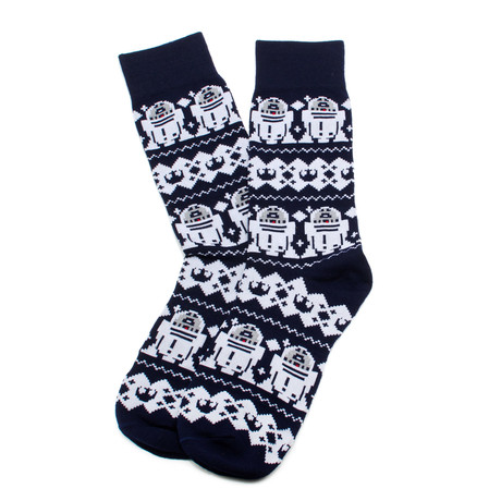 R2D2 Tacky Sweater Sock // Navy