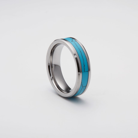 Turquoise Inlay Tungsten Carbide Ring
