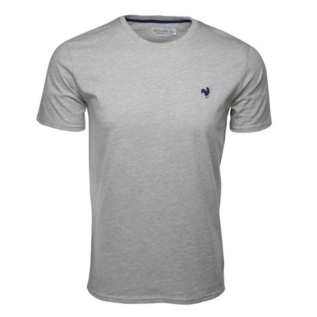 Embroidered T-Shirt // Heather Grey + Navy