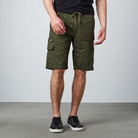 Twill Pull On Short // Military Green