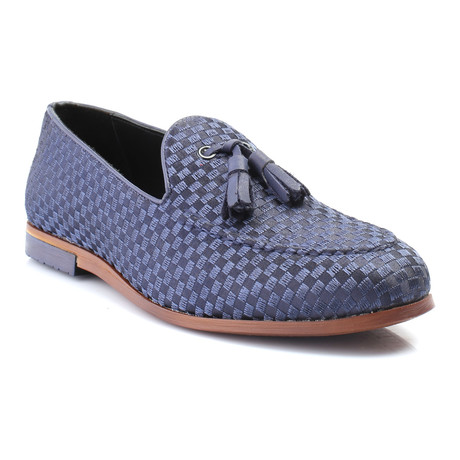Woven Tassle Loafer // Dark Blue