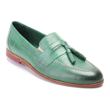 Apron Tassel Loafer // Green