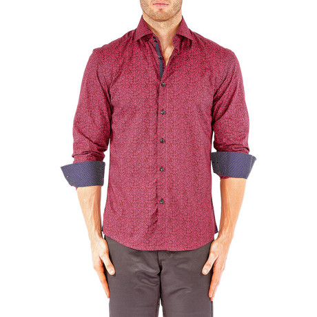 Knightsbridge Long-Sleeve Button-Up Shirt // Red