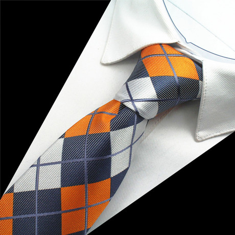Sullivan Tie // Orange + Slate + White