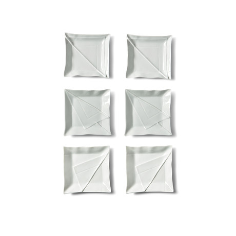 Folded Handkerchief Plates // Set Of 6