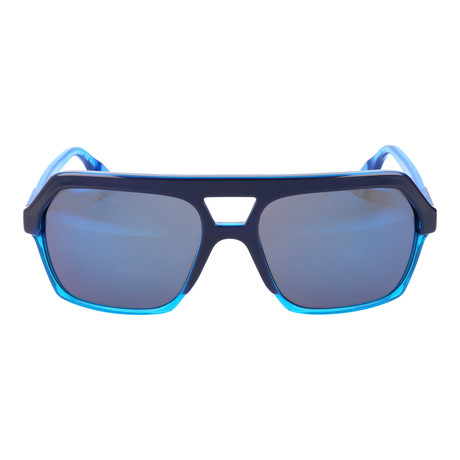 MCQ // Heavy Top Bar Hexagonal Sunglasses // Blue