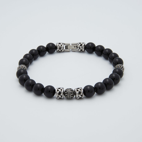 Onyx Bead Bracelet // Black