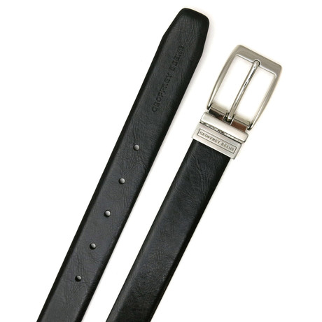30mm Feather Edge Non Stitched Reversible Burnished Belt // Black + Burgundy