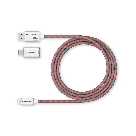 Lightning Storage + Syncing Cable // Red