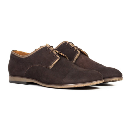 Contrast Piped Captoe Derby // Brown + Latte