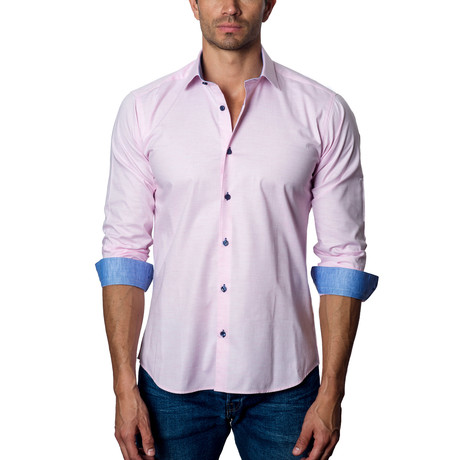 Woven Button-Up // Pink
