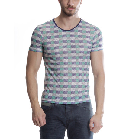 Cross-Stripe T-Shirt // Green