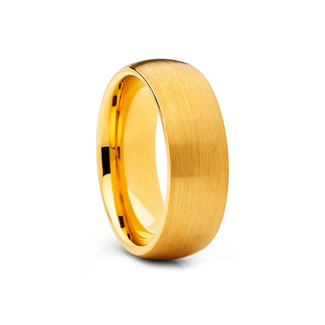 8mm Dome Tungsten Ring // Gold