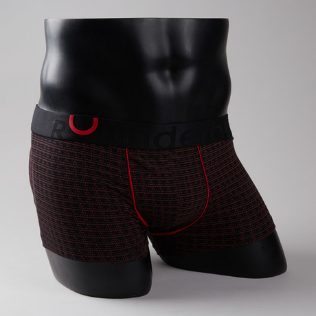 Geometric Print Padded Trunk // Black + Red