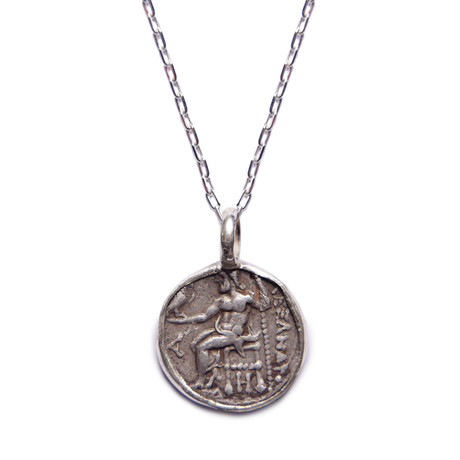 Alexander the Great as Hercules Silver Necklace