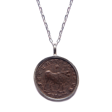 Bull of Aspis Silver Necklace