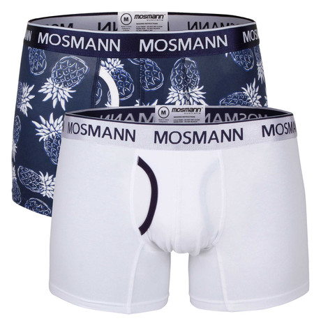 Classic Boxer Brief // White + Navy // Pack of 2