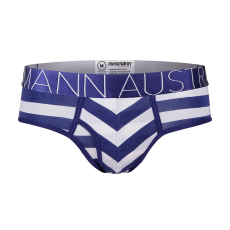 Classic Stripe Rugby Brief // Navy