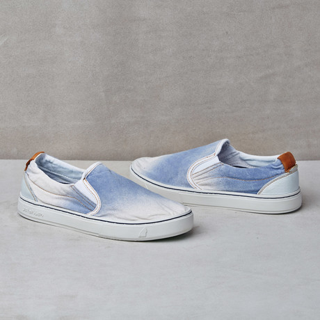 Soumei Slip-On Sneaker // White + Sky Blue