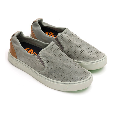 Soumei Perforated Suede Perforated Slip-On // Grey