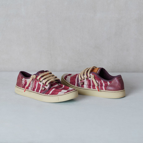 Heisei Striped Sneaker // Red