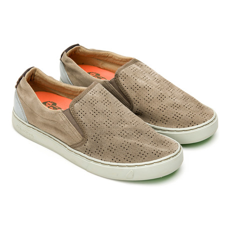 Soumei Perforated Suede Perforated Slip-On // Gravel!
