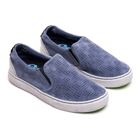 Soumei Perforated Suede Perforated Slip-On // Cool Grey