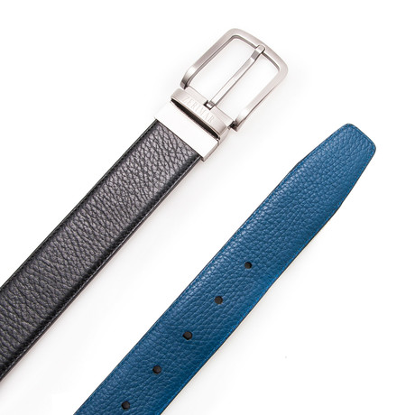 Sanz Reversible Belt // Black + Blue