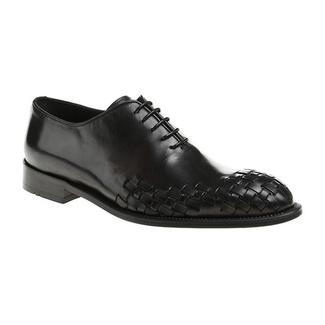 Woven Toe Lace-Up Oxford // Black