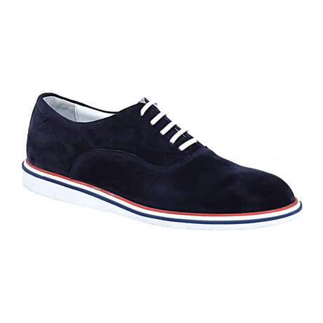 Suede Lace-Up Sneaker Oxford // Navy