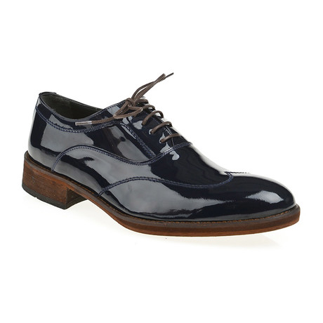 Patent Lace-Up Wingtip Oxford // Navy
