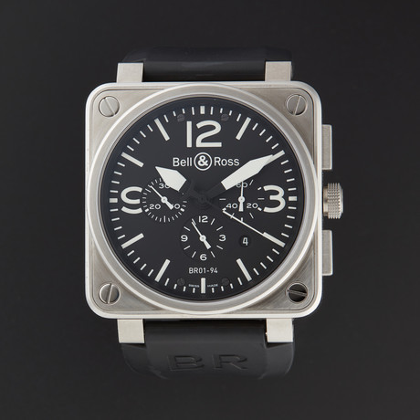 Bell & Ross Aviation Chronograph Automatic // BR01-94-STEEL // Store Display