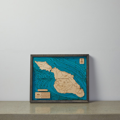 Geographical 3D Wood Map // Santa Catalina Island