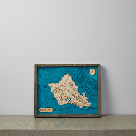 Geographical 3D Wood Map // Oahu
