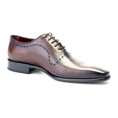 Aaiden Perforated Plain Toe Oxford // Antique Brown